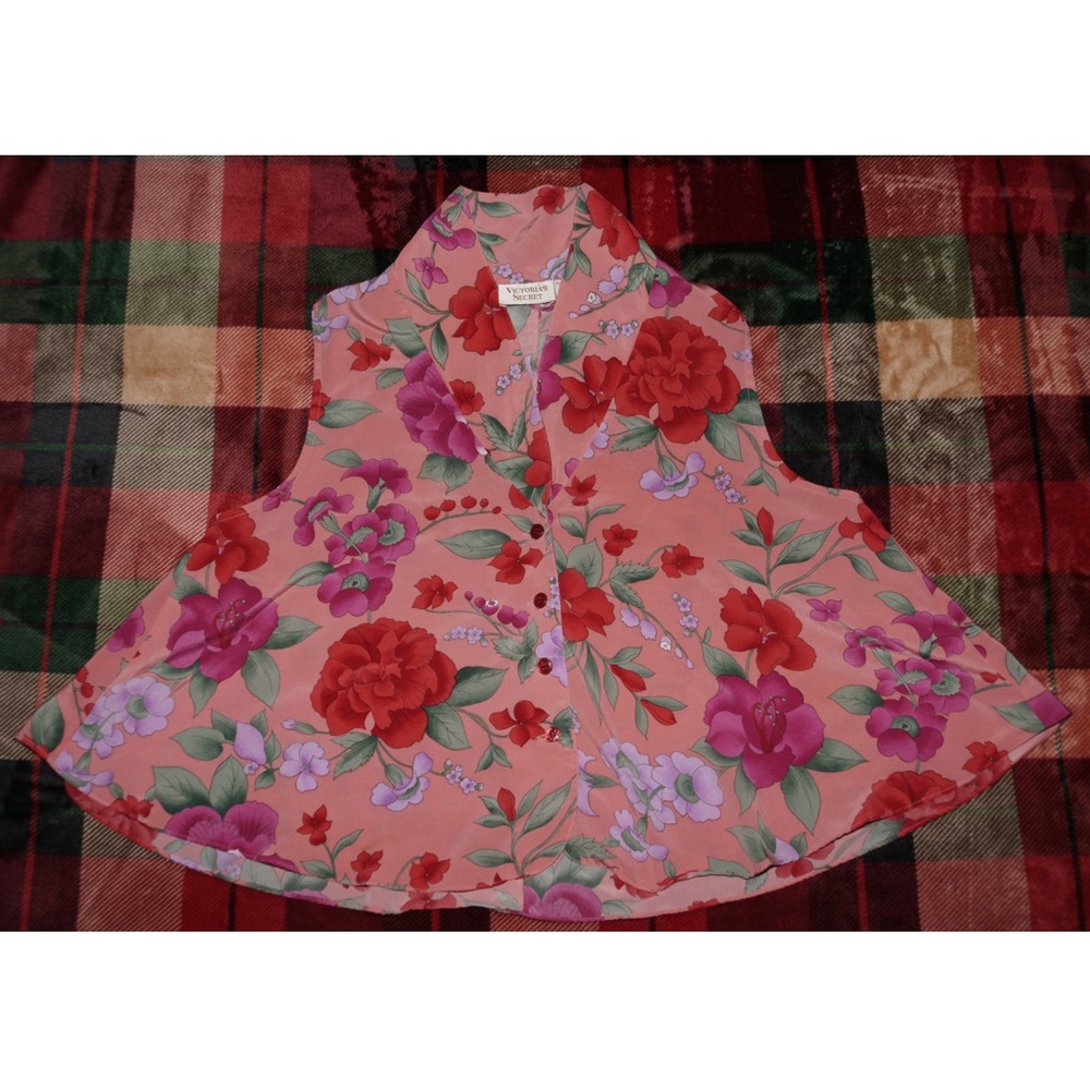 Vintage Victoria's Secret floral pajama top - Picture 3 of 4